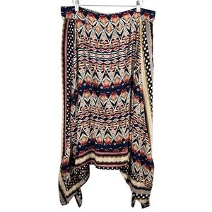 Solitaire Boho Multicolor Patterned Skirt Plus Size 1X